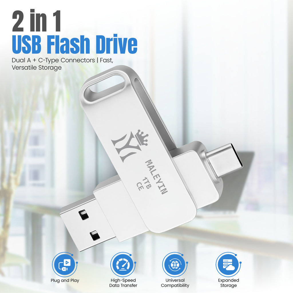 Maleyin USB-C + USB-A Dual Drive Speicherstick 32 64 128 256 512 GB