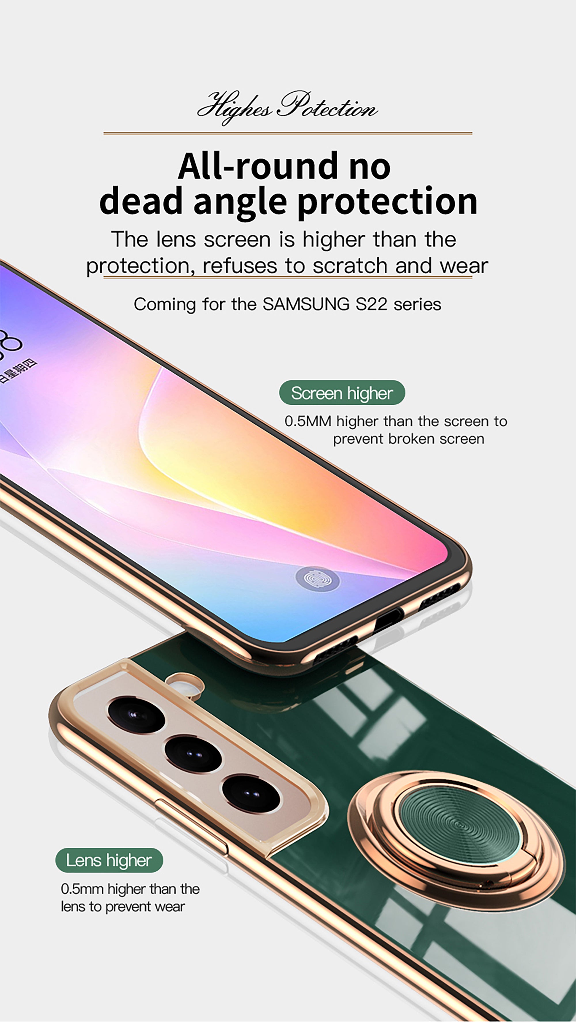 Maleyin Handyhülle für Samsung Galaxy S21 S22 Plus Ultra Ring Ständer Hülle Case