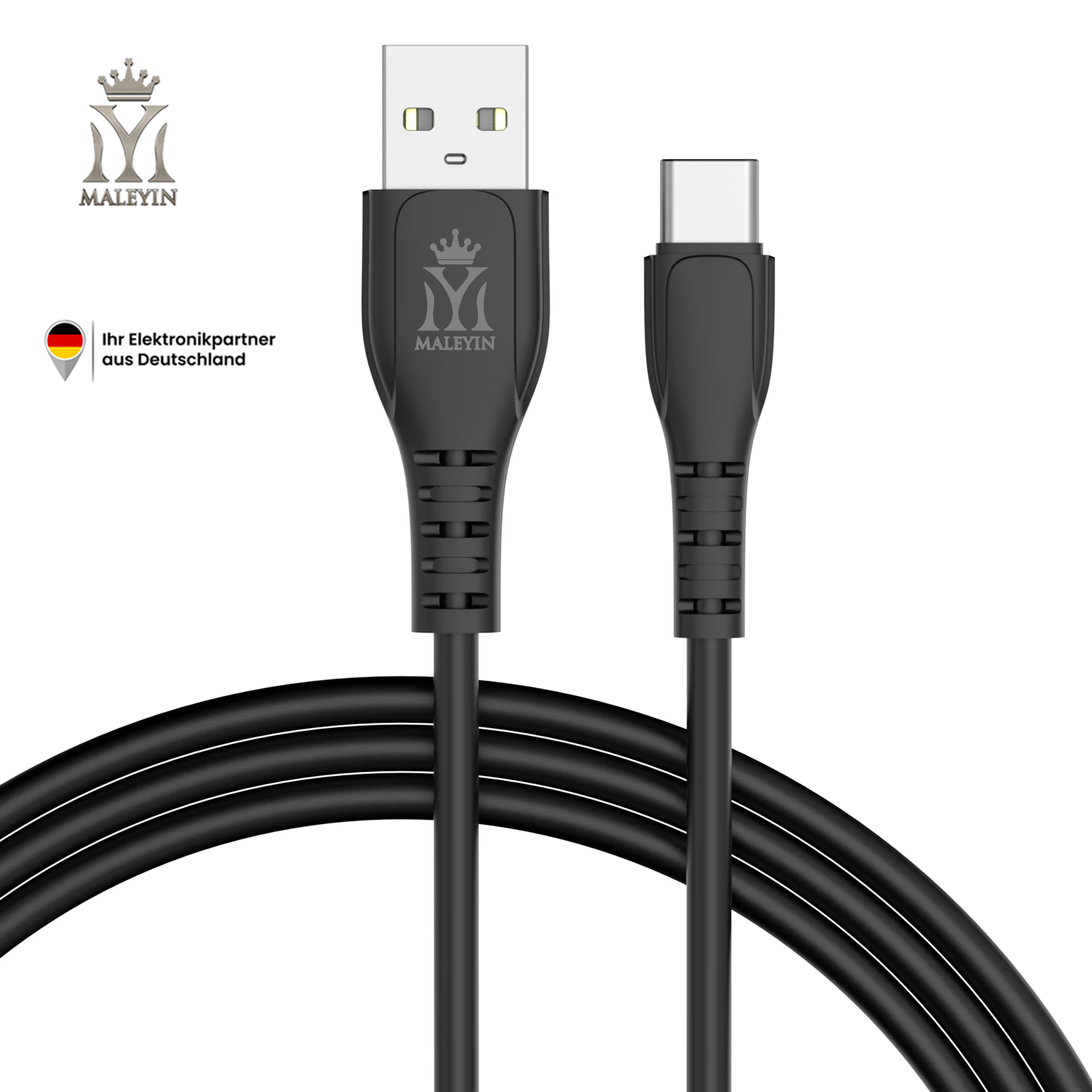 Maleyin USB-C zu USB-A Schnellladekabel für Samsung iPhone 15 16 17 Xiaomi Datenkabel