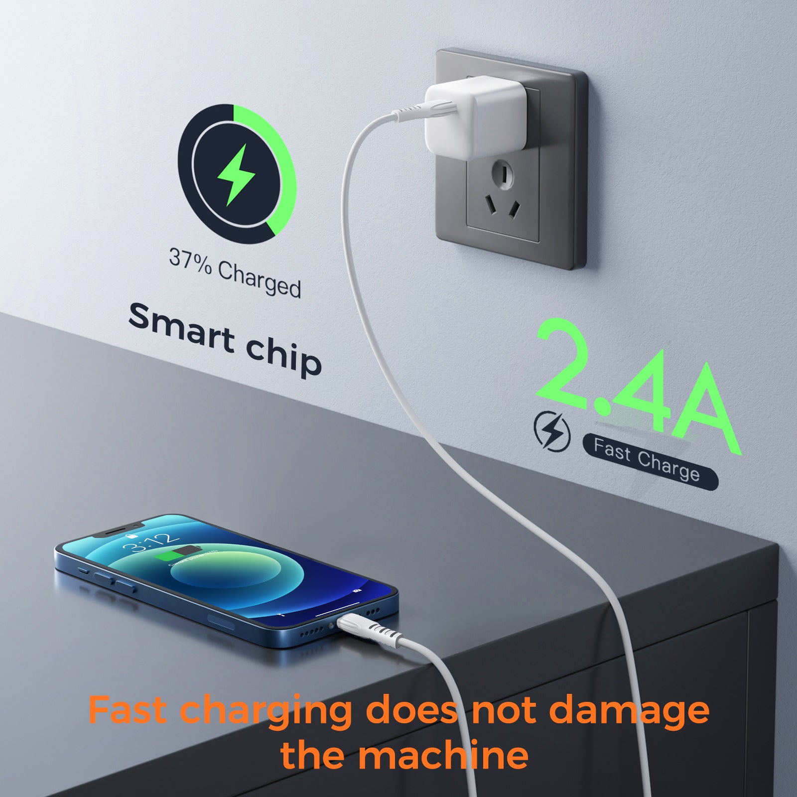 Maleyin USB-A Ladekabel für iPhone X XS 11 12 13 14 Pro Max Datenkabel