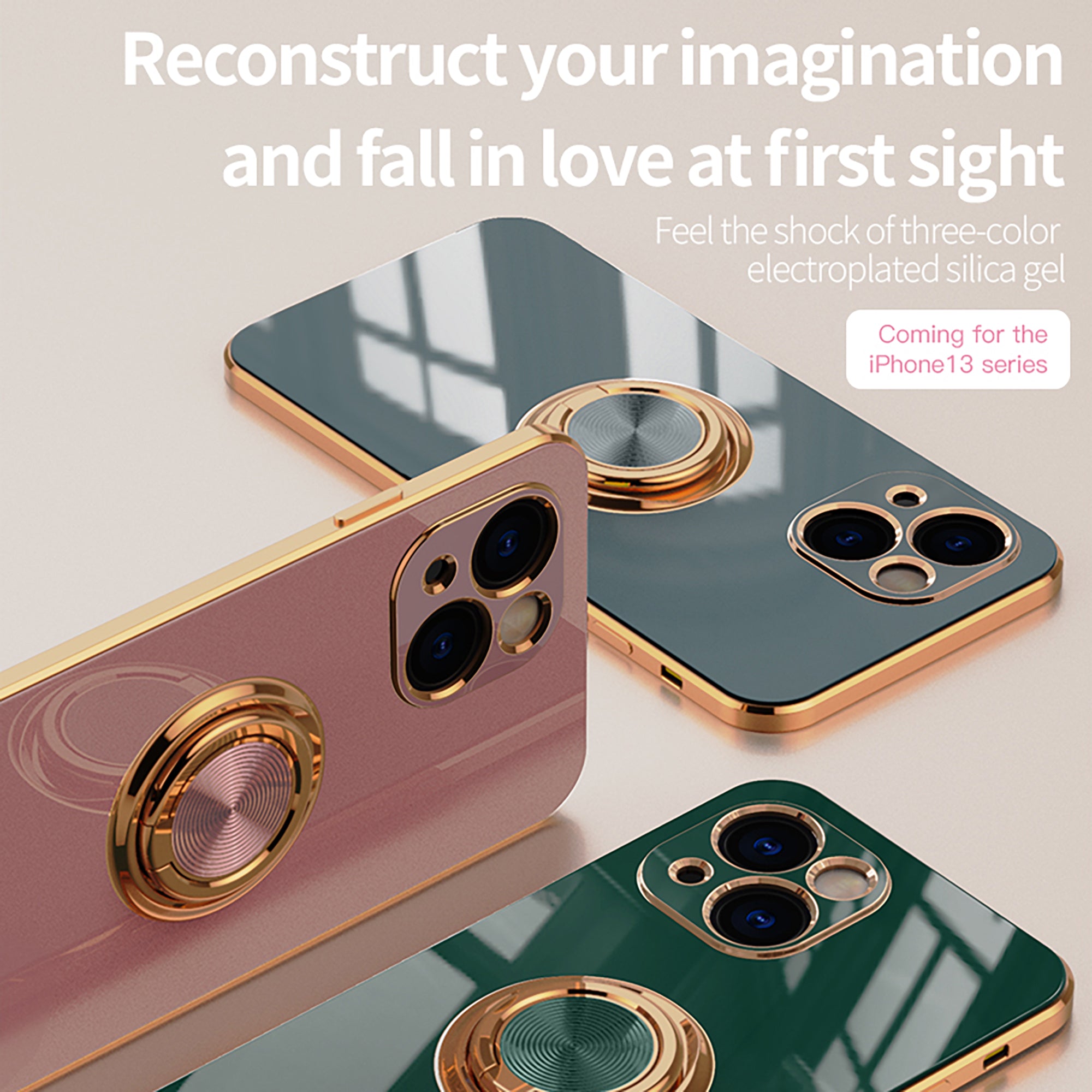 Maleyin Handyhülle für iPhone 13 Pro Max Ring Ständer Schutz Hülle Case
