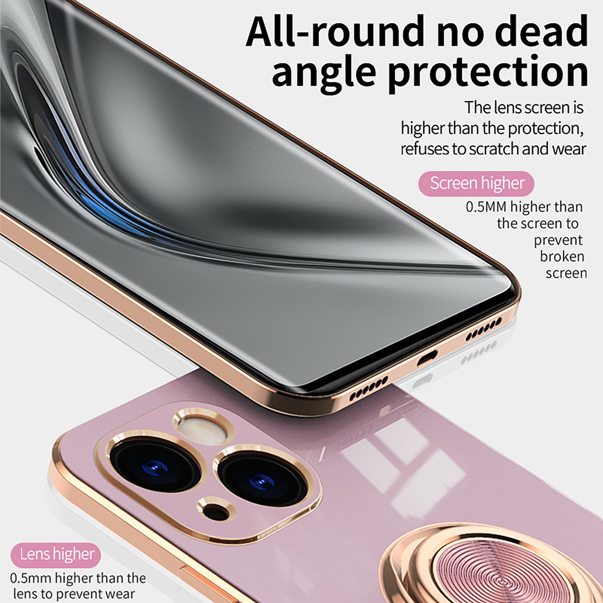 Maleyin Handyhülle für iPhone 13 Pro Max Ring Ständer Schutz Hülle Case