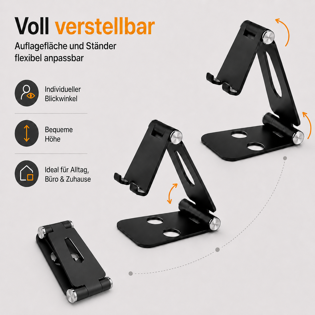 Maleyin Handy Halter Tablet Ständer Halterung Smartphone Stativ klappbar Metall
