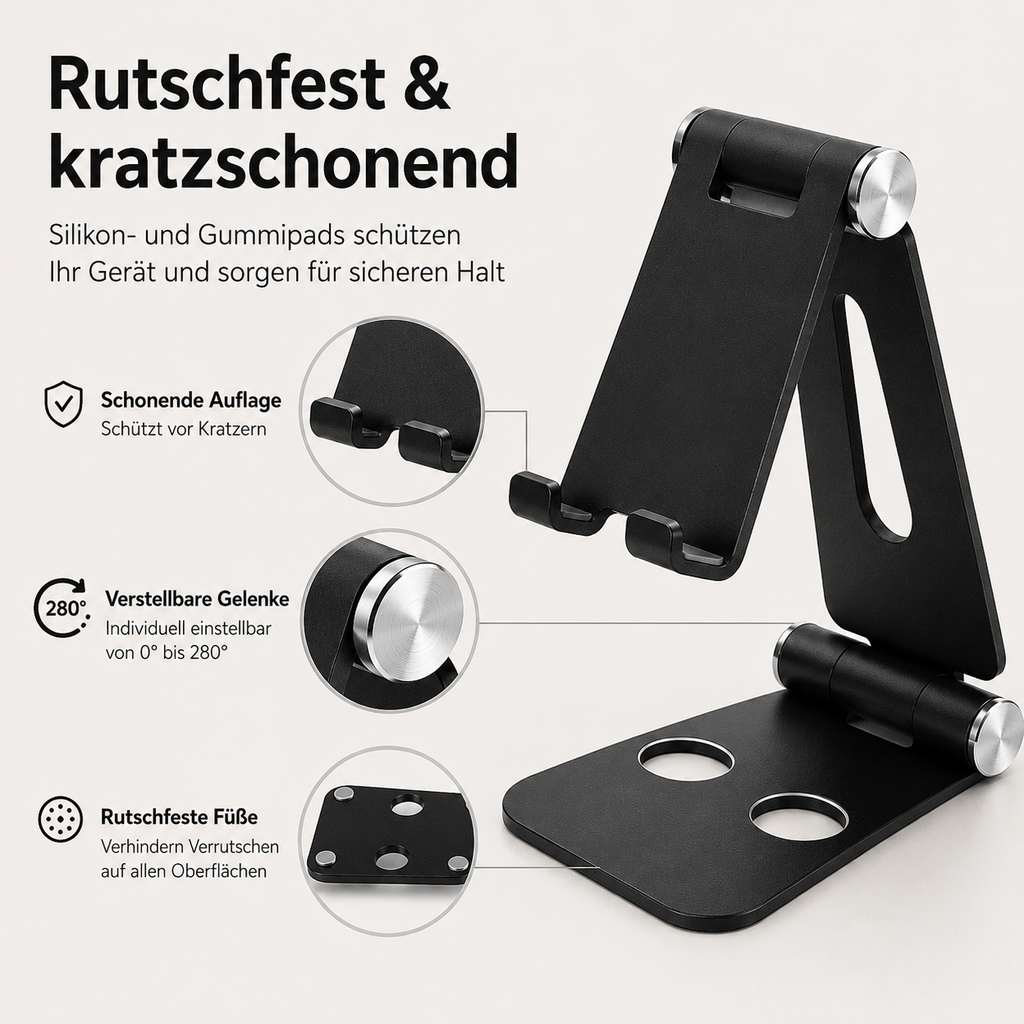 Maleyin Handy Halter Tablet Ständer Halterung Smartphone Stativ klappbar Metall