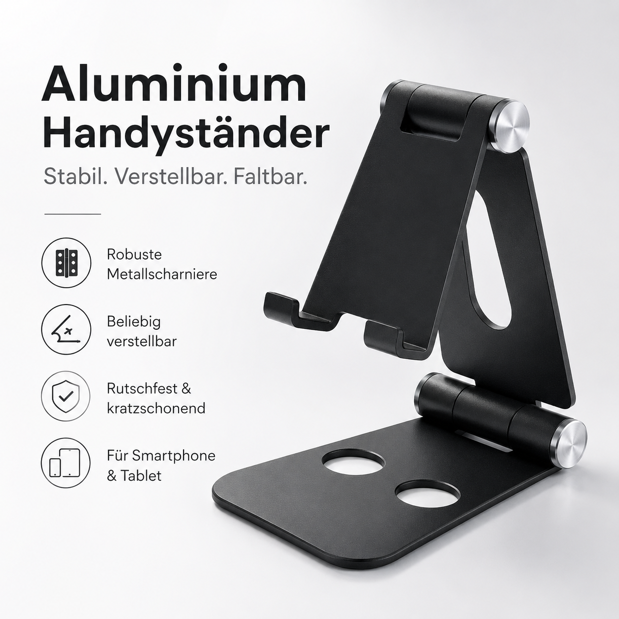 Maleyin Handy Halter Tablet Ständer Halterung Smartphone Stativ klappbar Metall