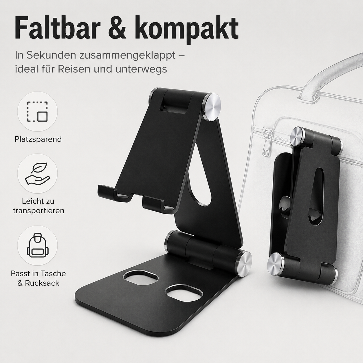 Maleyin Handy Halter Tablet Ständer Halterung Smartphone Stativ klappbar Metall
