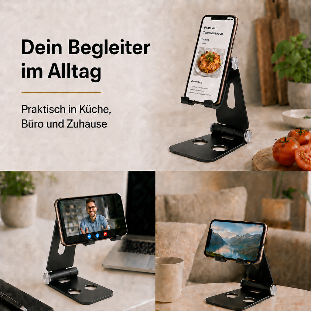 Maleyin Handy Halter Tablet Ständer Halterung Smartphone Stativ klappbar Metall