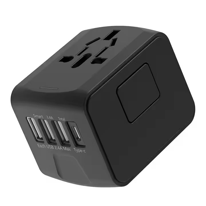 Universal Reiseadapter internationaer Reisestecker weltweiter Stromadapter 4xUSB