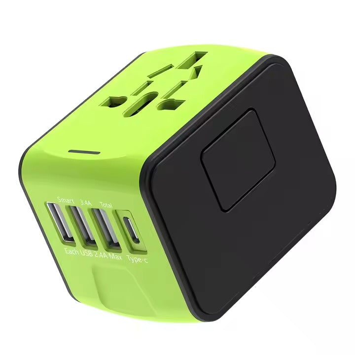 Universal Reiseadapter internationaer Reisestecker weltweiter Stromadapter 4xUSB