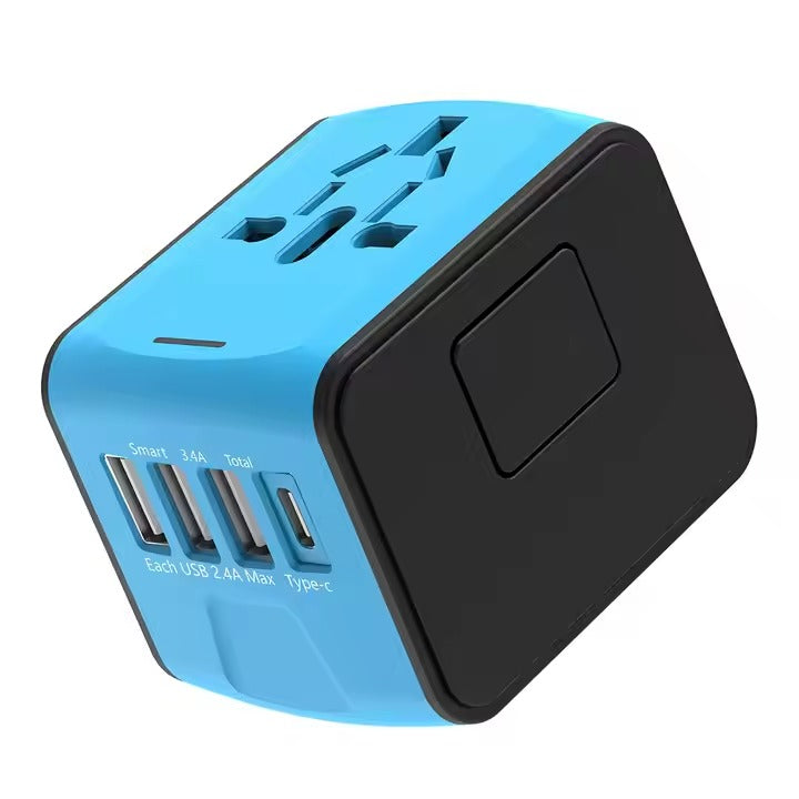 Universal Reiseadapter internationaer Reisestecker weltweiter Stromadapter 4xUSB